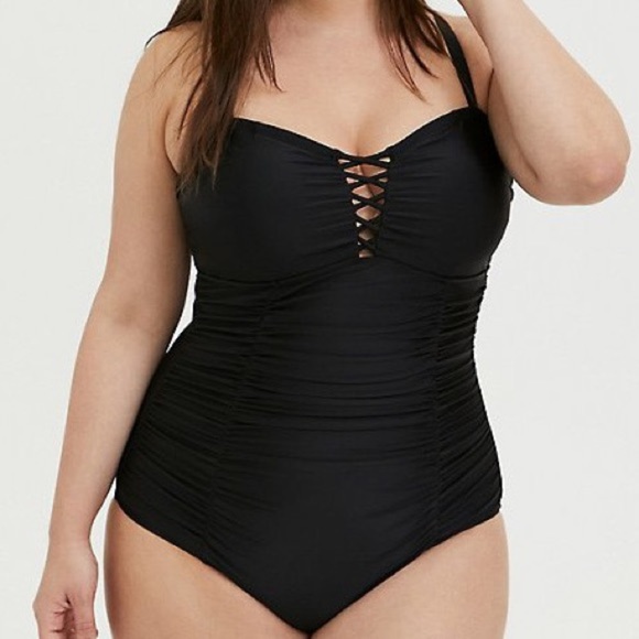 Torrid Lattice Front One Piece Swimsuit, 3X.